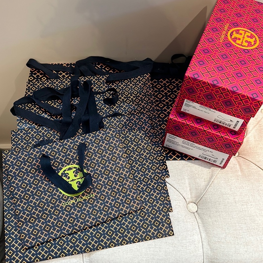 Tory Burch shoe boxes and bags